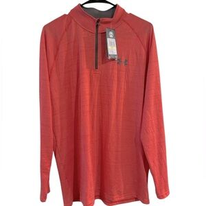 New Under Armour Men’s Medium‎ Scarlet Quarter-Zip Pullover Loose Heatgear